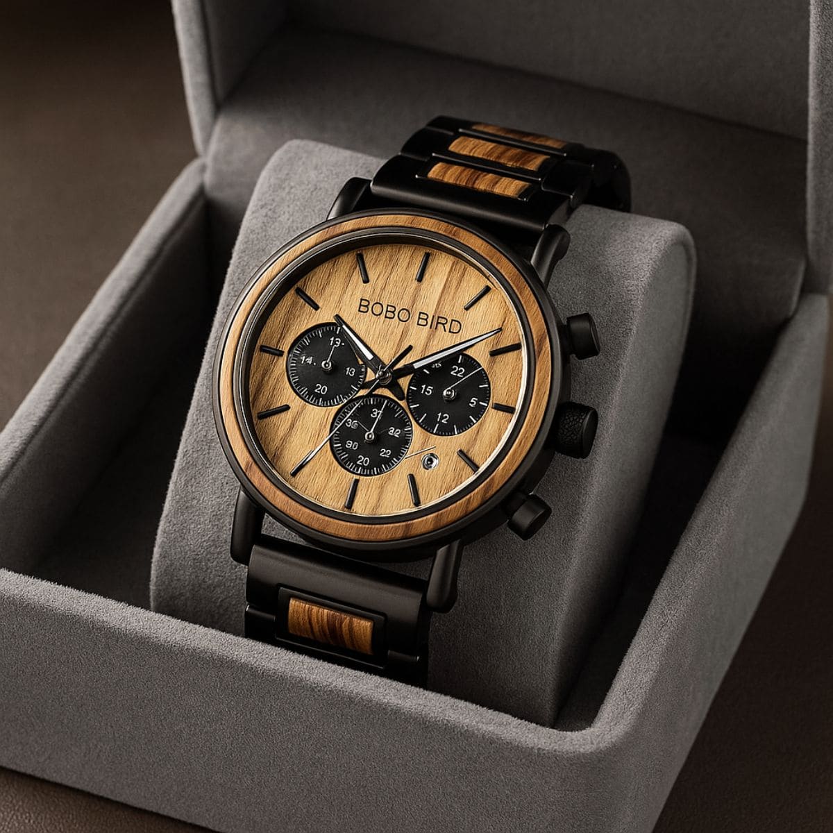 Wooden Chronograph Watch – Natural Craftsmanship Meets Modern Precision Stones Men