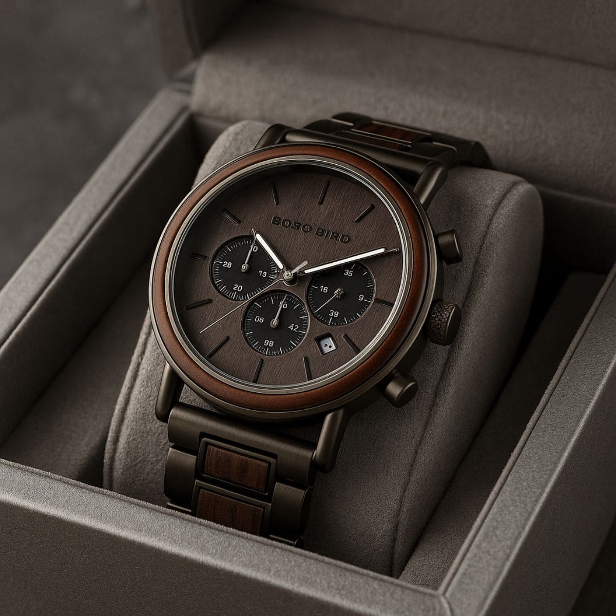 Wooden Chronograph Watch – Natural Craftsmanship Meets Modern Precision Stones Men