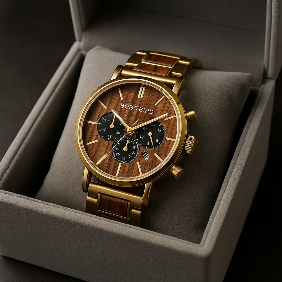 Wooden Chronograph Watch – Natural Craftsmanship Meets Modern Precision Stones Men