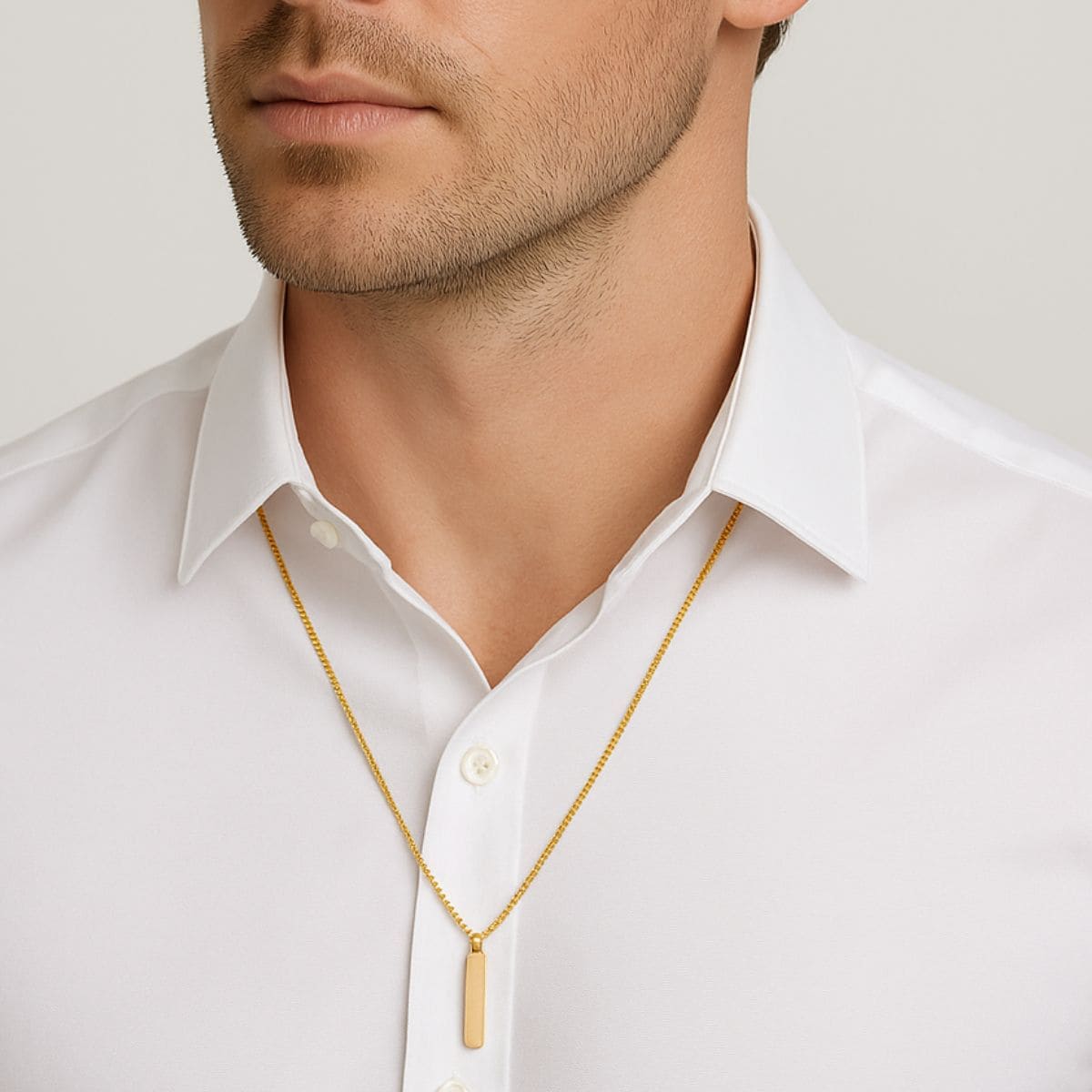 Men’s Platinum Box Chain Necklace – Sleek, Refined, and Built to Last