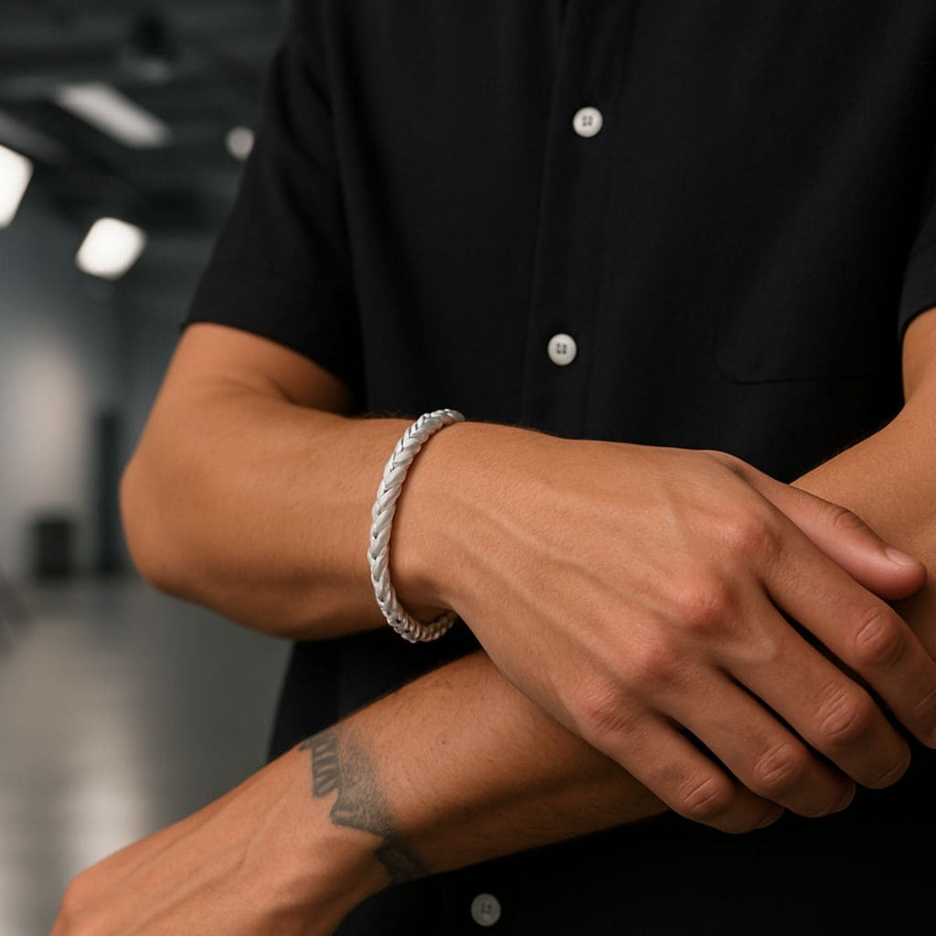 sterling silver Twist Chain Bracelet For Men Hip Hop Fashion Bracelet Party Accessories Stones Men
