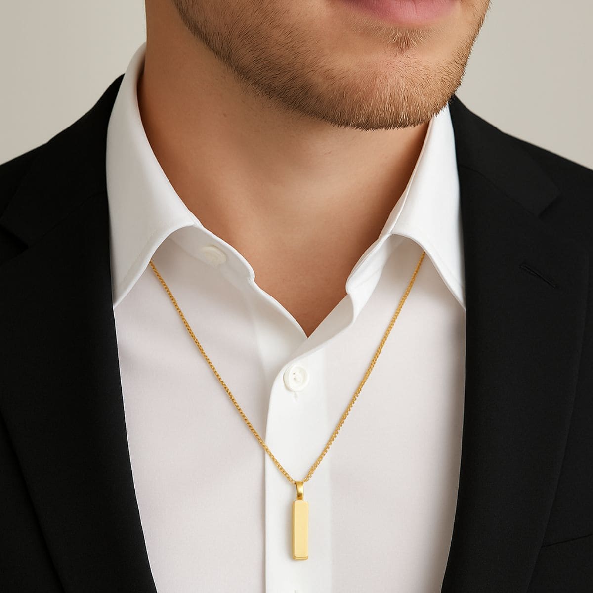 Men’s Platinum Box Chain Necklace – Sleek, Refined, and Built to Last