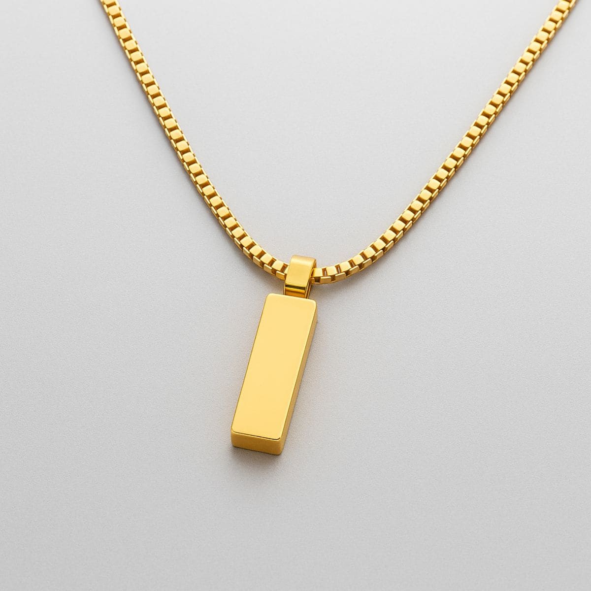 Men’s Platinum Box Chain Necklace – Sleek, Refined, and Built to Last Stones Men