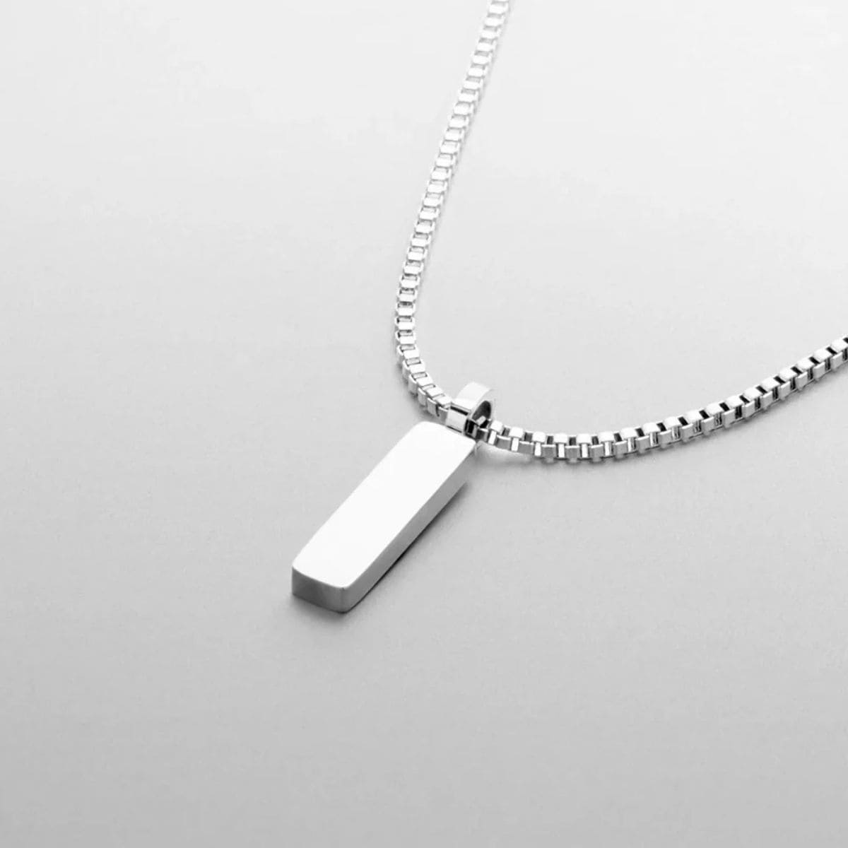 Men’s Platinum Box Chain Necklace – Sleek, Refined, and Built to Last Stones Men