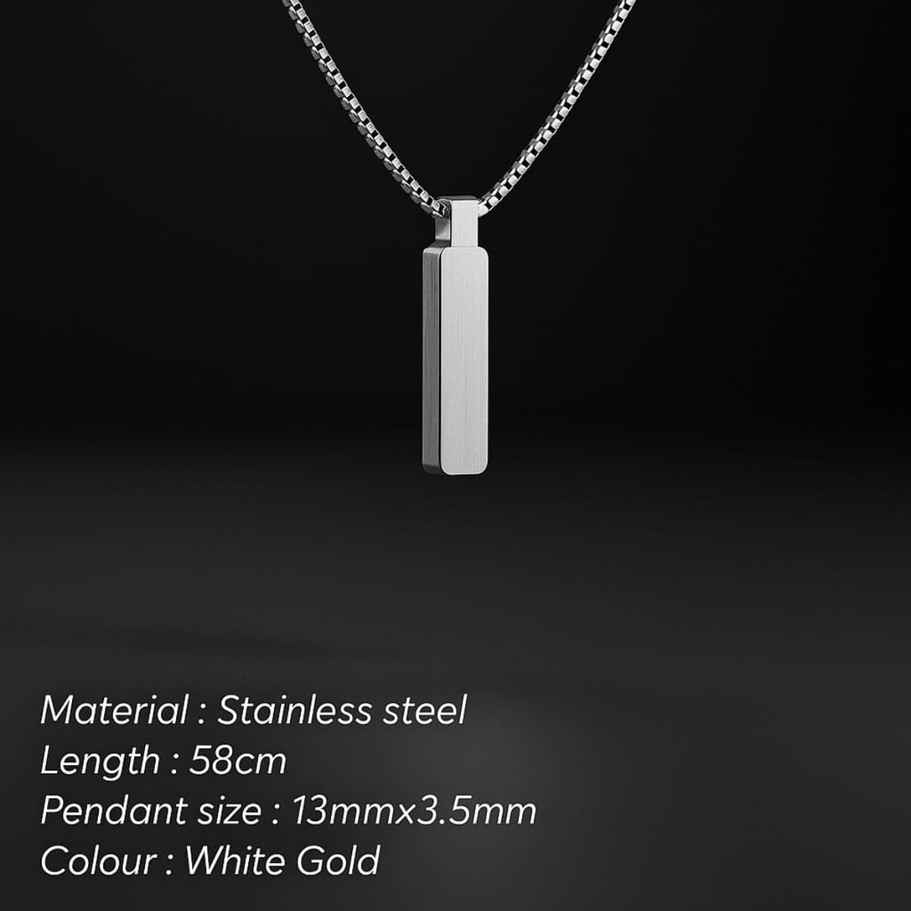 Men’s Platinum Box Chain Necklace – Sleek, Refined, and Built to Last Stones Men