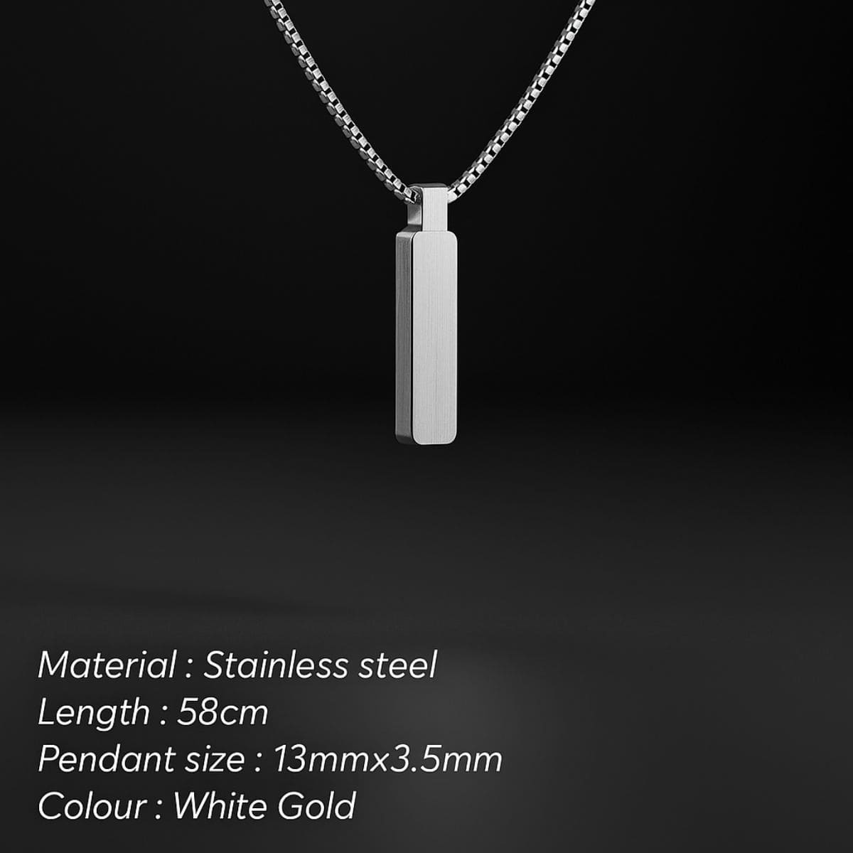 Men’s Platinum Box Chain Necklace – Sleek, Refined, and Built to Last Stones Men