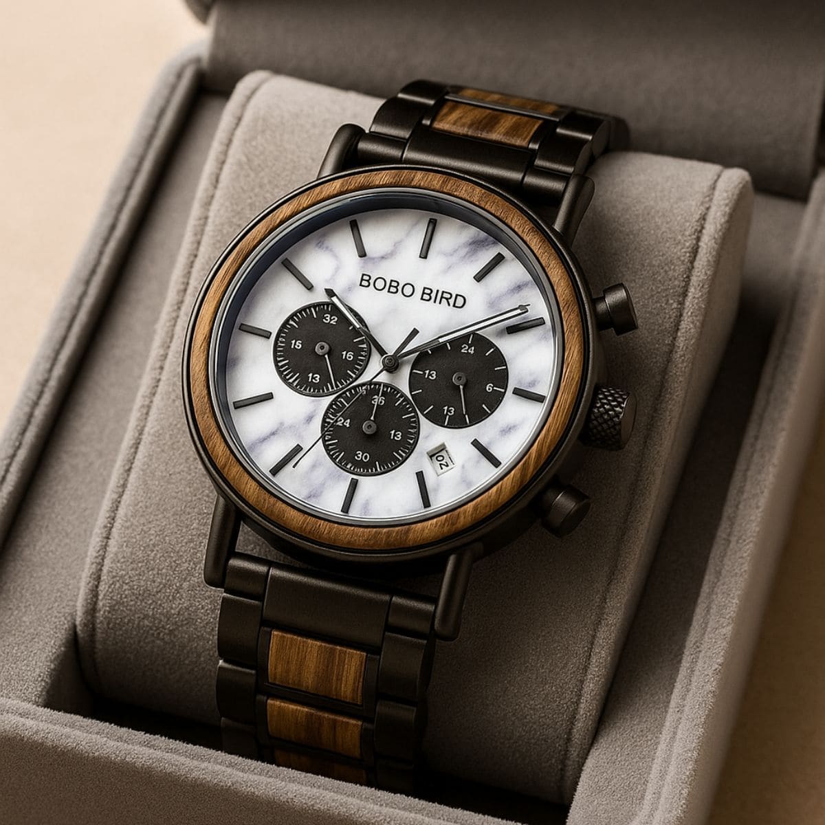 Wooden Chronograph Watch – Natural Craftsmanship Meets Modern Precision Stones Men