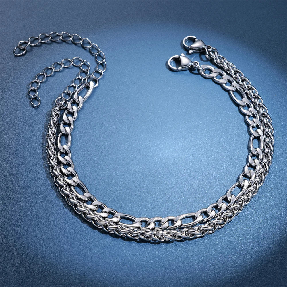 Minimalist Stainless Steel Bracelet Set – Clean Lines. Maximum Style. Stones Men