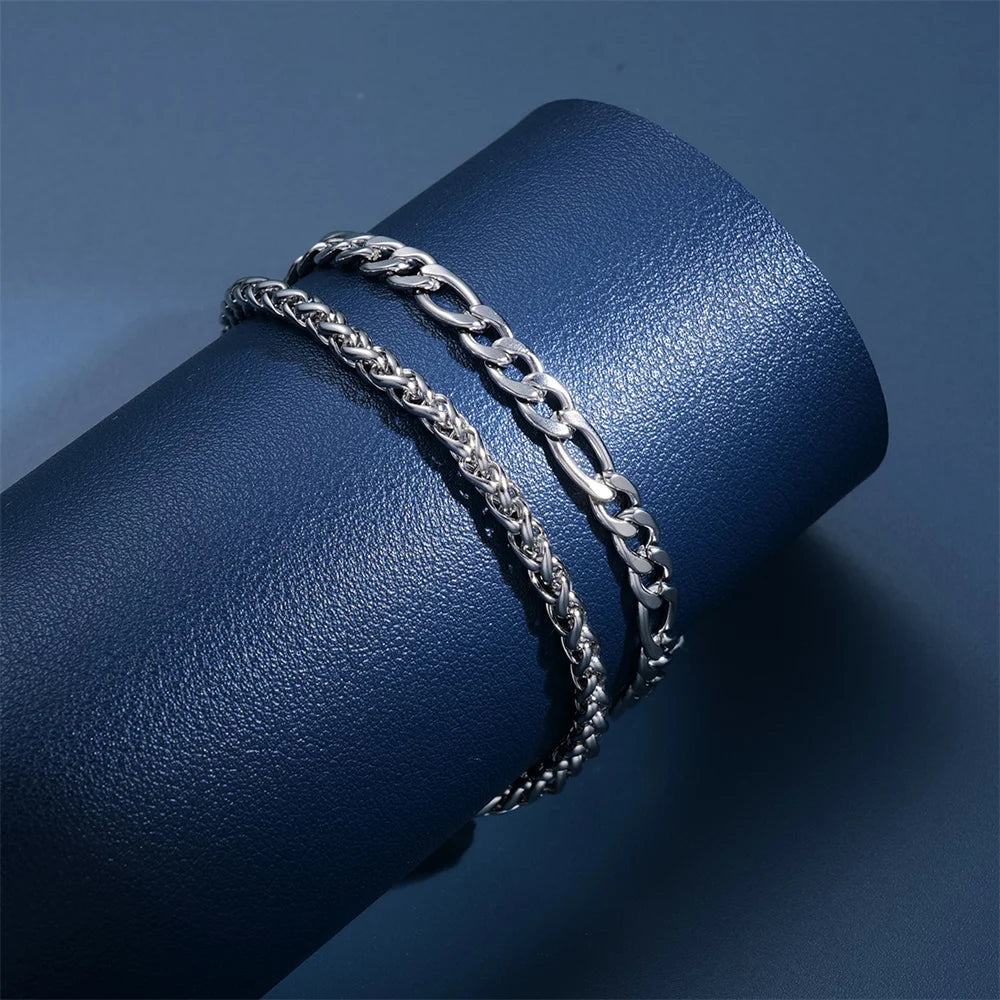 Minimalist Stainless Steel Bracelet Set – Clean Lines. Maximum Style. Stones Men