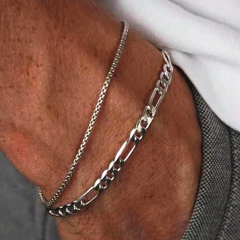 Minimalist Stainless Steel Bracelet Set – Clean Lines. Maximum Style. Stones Men