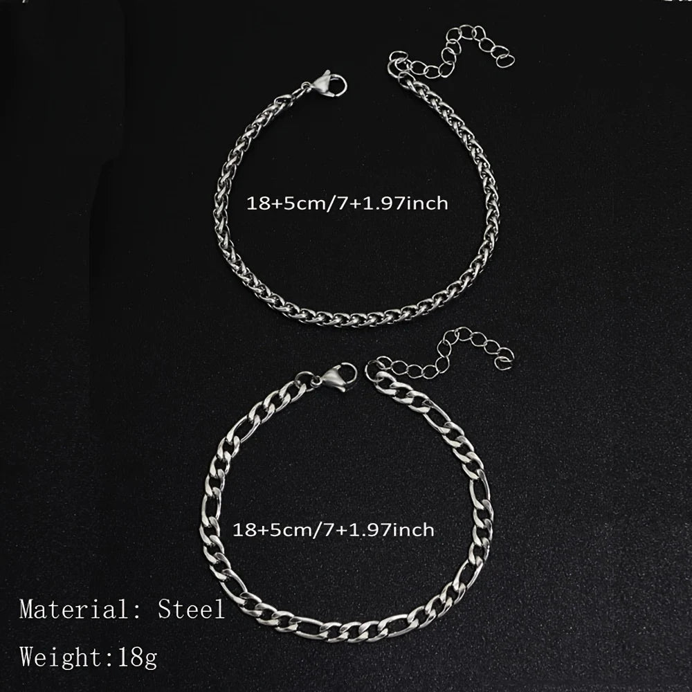 Minimalist Stainless Steel Bracelet Set – Clean Lines. Maximum Style. Stones Men