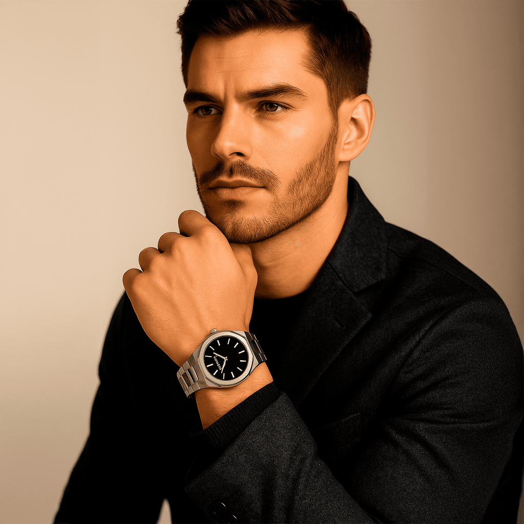 Stones Men Black Men’s Quartz – Where Minimalism (Waterproof) Stones Men