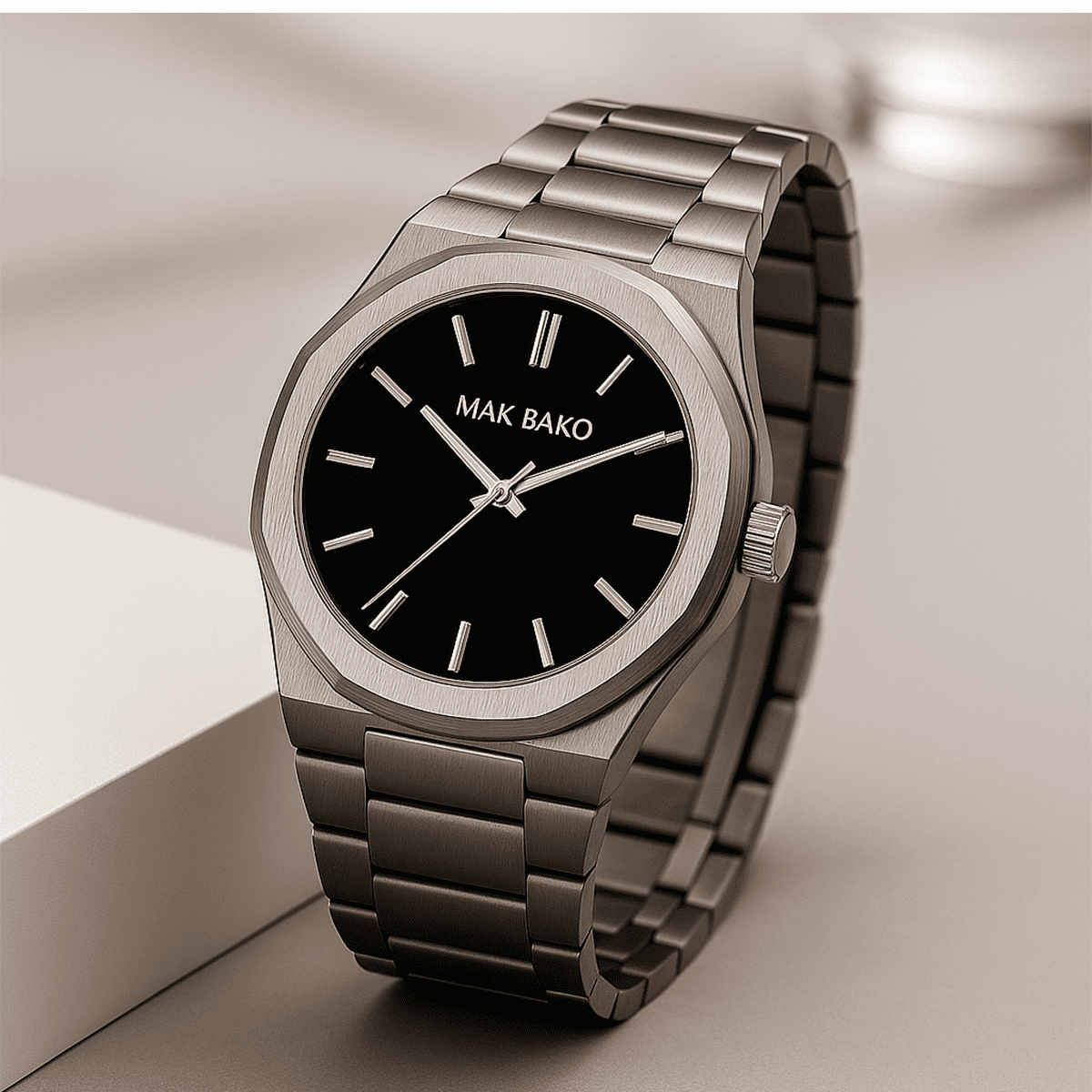 Stones Men Black Men’s Quartz – Where Minimalism (Waterproof) Stones Men
