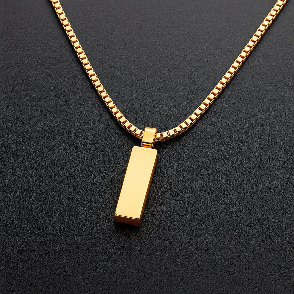 Men’s Platinum Box Chain Necklace – Sleek, Refined, and Built to Last Stones Men