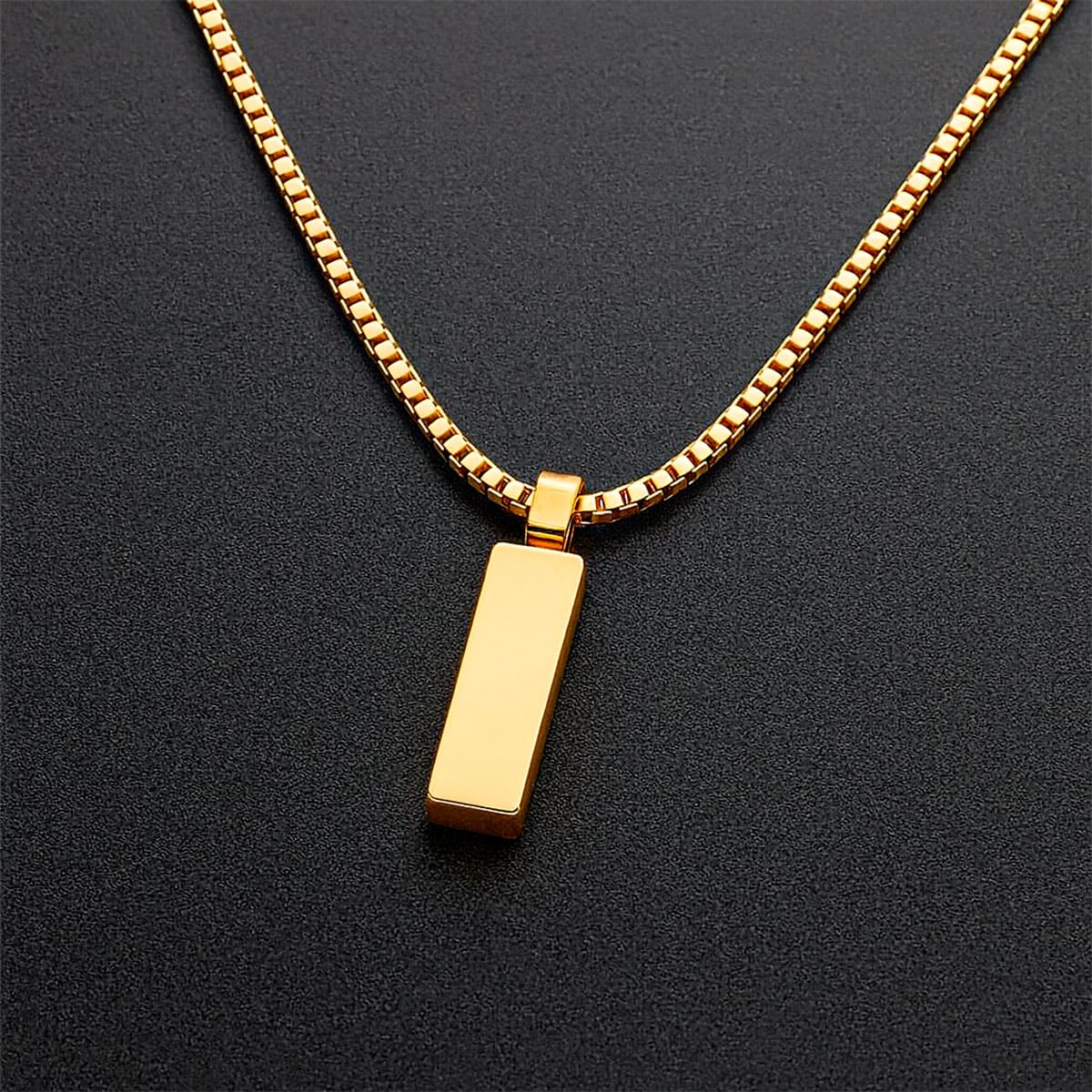 Men’s Platinum Box Chain Necklace – Sleek, Refined, and Built to Last Stones Men