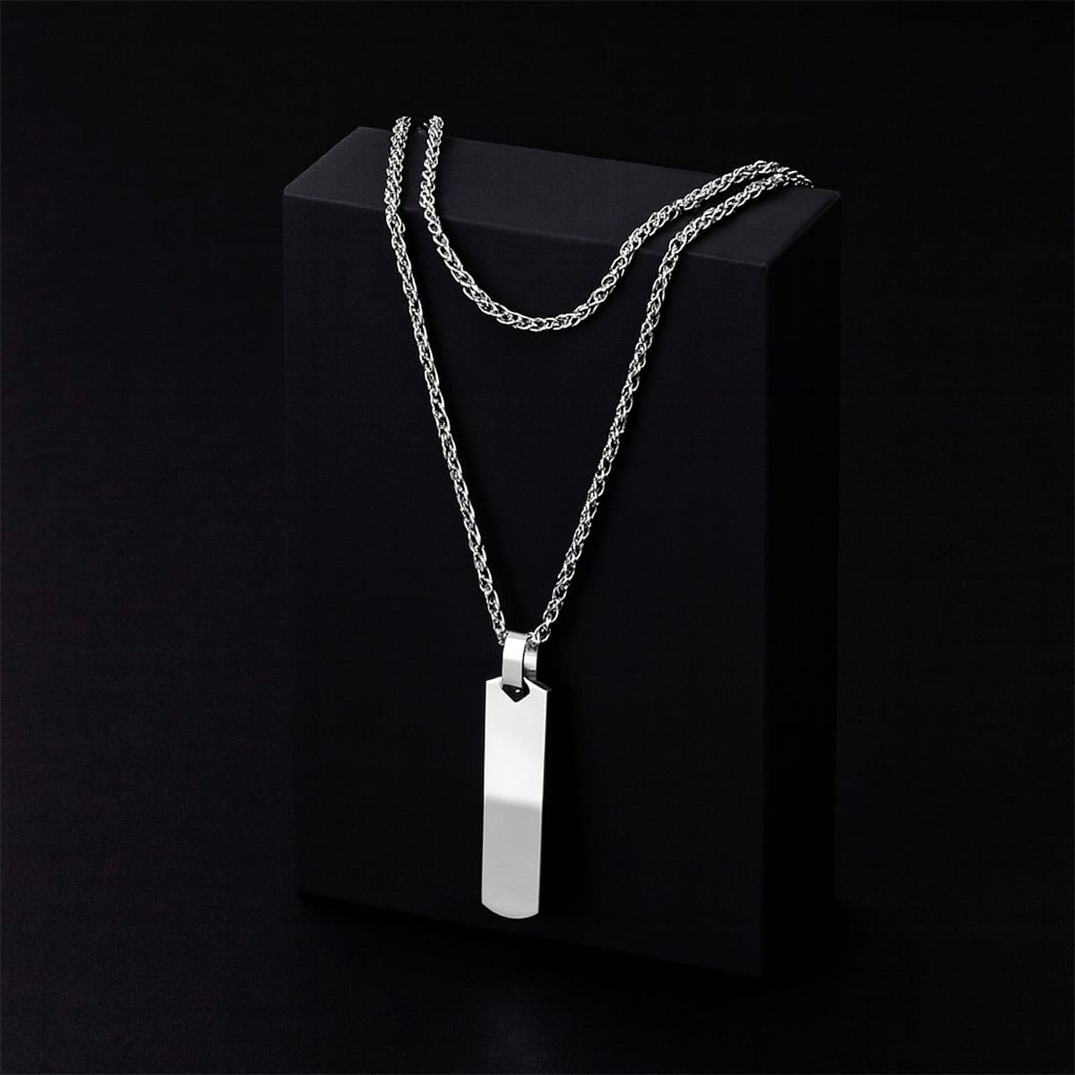 Necklaces for Men Boys,Stainless Steel Cuban Chain Twisted Rope Chain Collar Stones Men