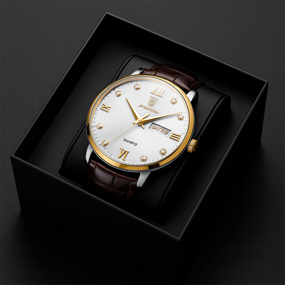 Waterproof Watch Casual Leather Strap Luminous Sports Quartz Clocks Stones Men