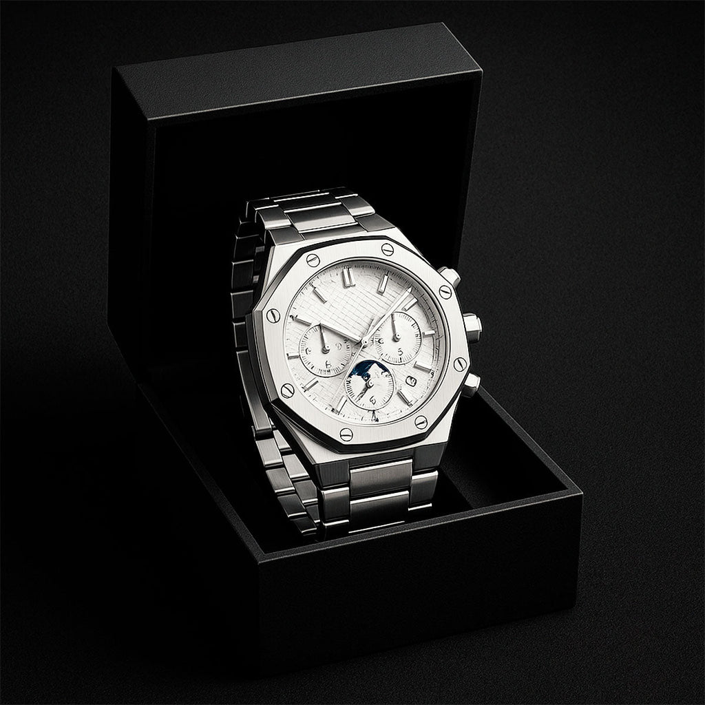 Luxury Stainless Steel Men’s Watch – Bold Design, Built for Performance Stones Men