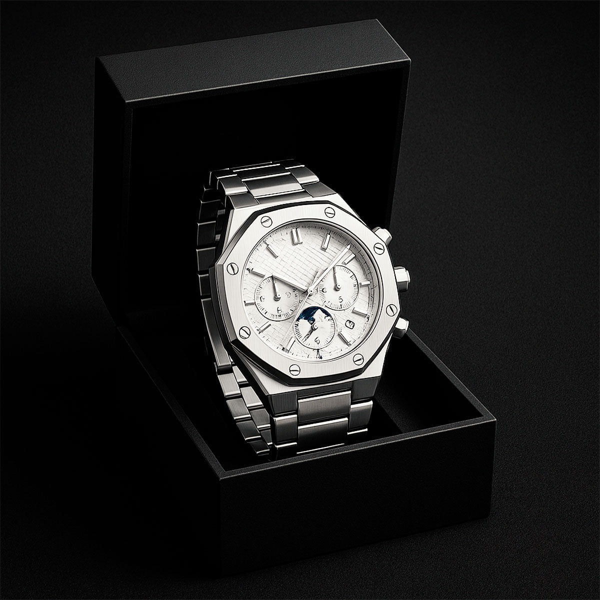 Luxury Stainless Steel Men’s Watch – Bold Design, Built for Performance Stones Men