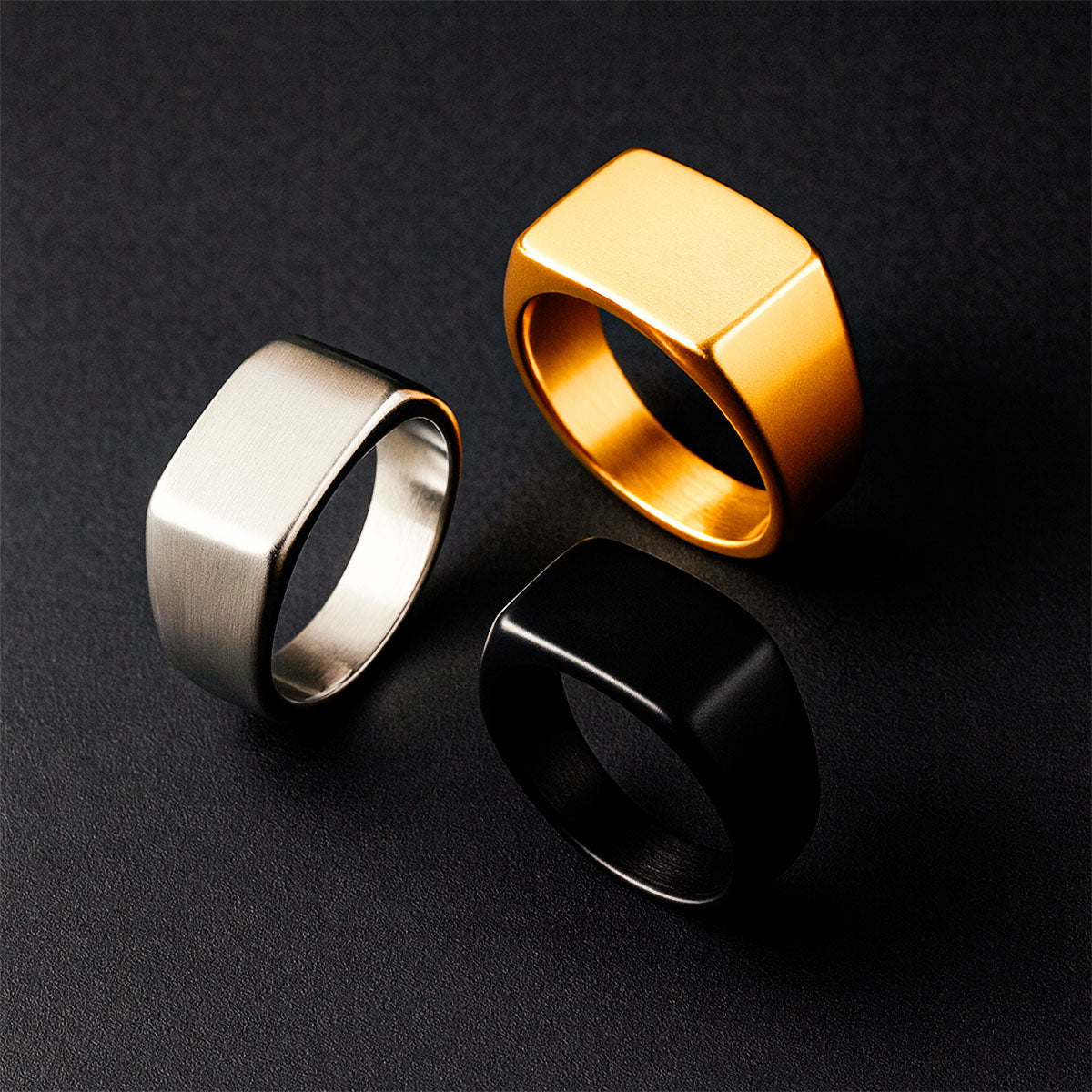 Rectangular Seal Ring – Bold Form. Polished Strength. Stones Men