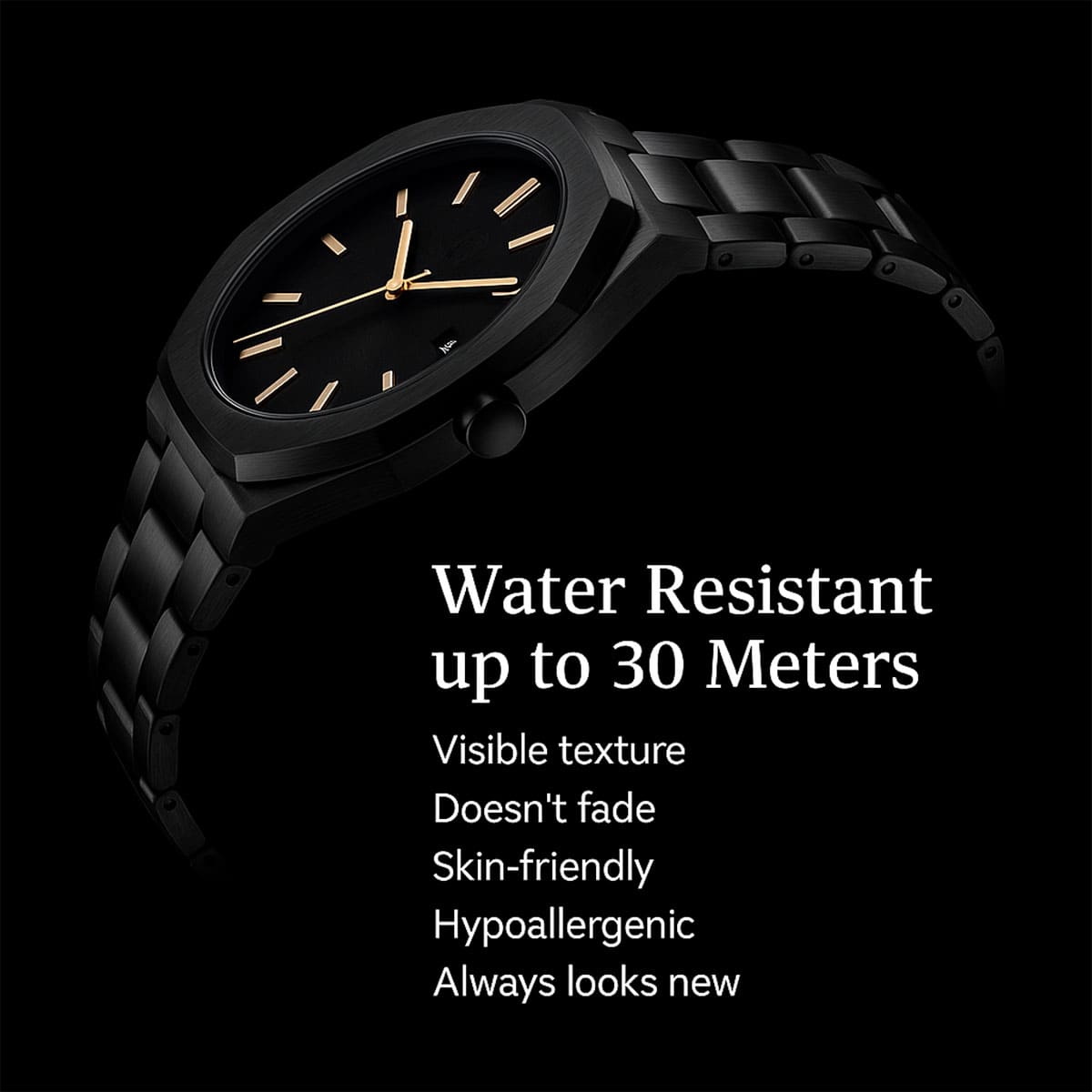 Stones Men Black Men’s Quartz – Where Minimalism (Waterproof) Stones Men