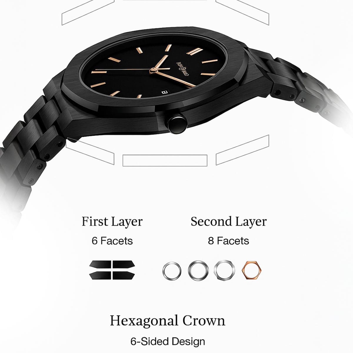 Stones Men Black Men’s Quartz – Where Minimalism (Waterproof) Stones Men