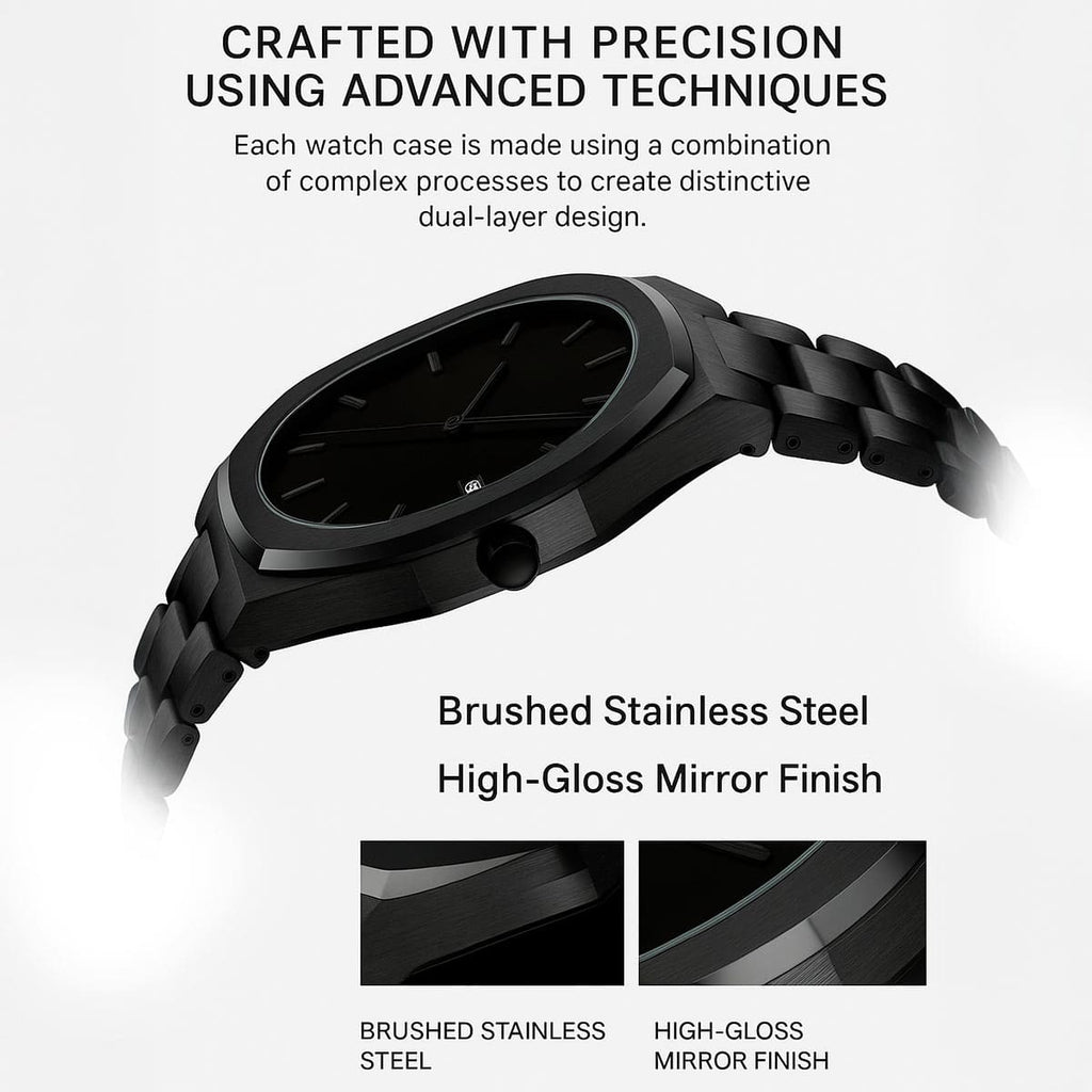 Stones Men Black Men’s Quartz – Where Minimalism (Waterproof) Stones Men