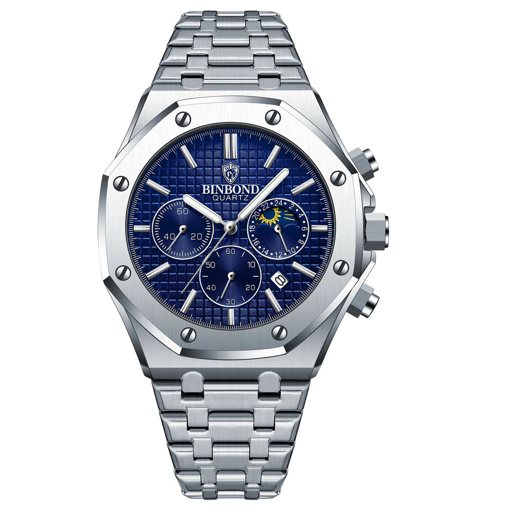 Luxury Stainless Steel Men’s Watch – Bold Design, Built for Performance Stones Men