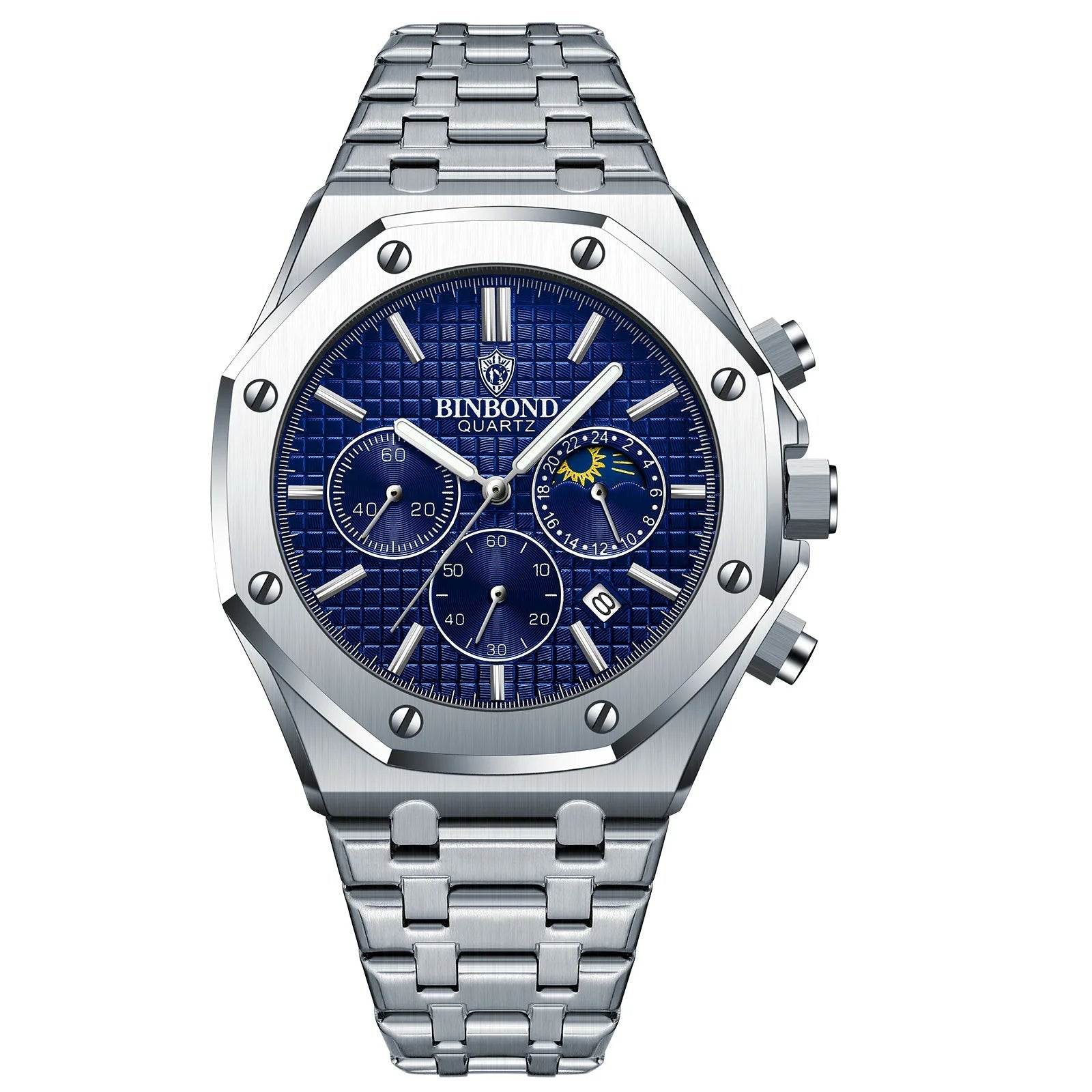Luxury Stainless Steel Men’s Watch – Bold Design, Built for Performance Stones Men