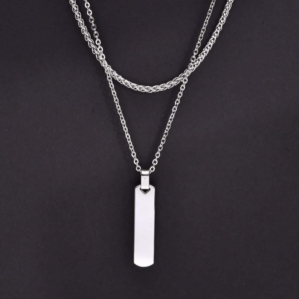 Necklaces for Men Boys,Stainless Steel Cuban Chain Twisted Rope Chain Collar Stones Men