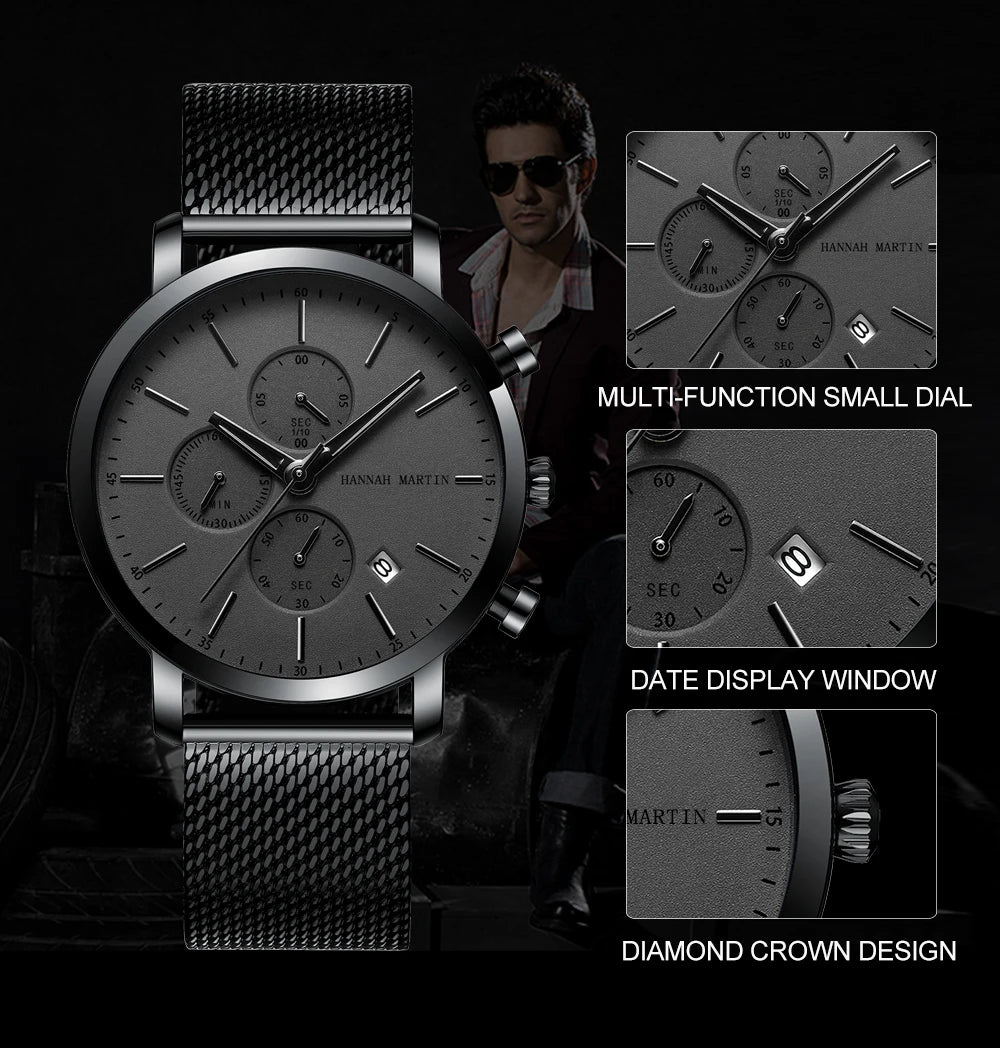 Hannah Martin™ Multifunctional Sports Watch – Precision in Motion. Style with Strength.