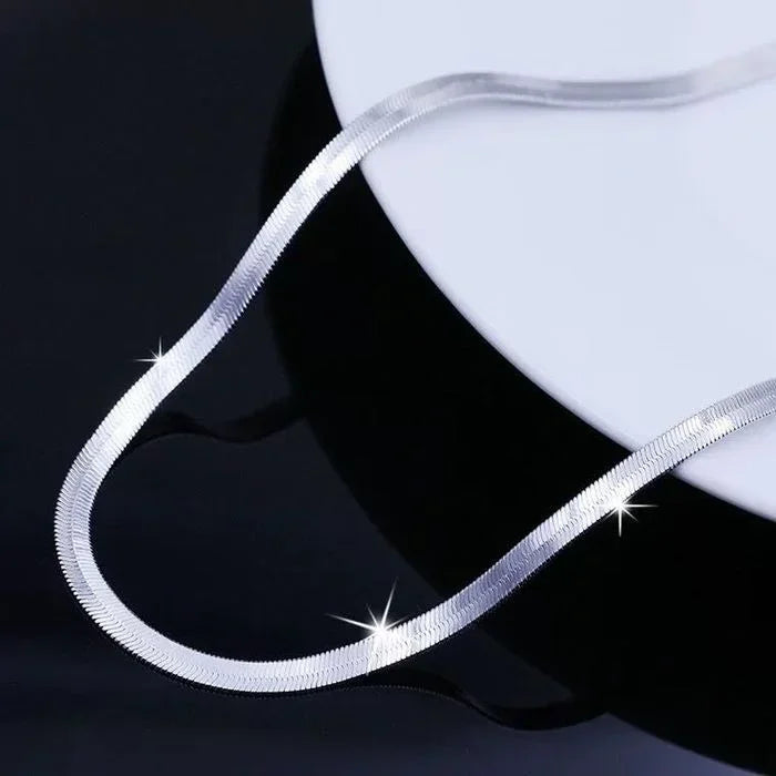 Chain Necklace  Luxury wedding party - Sterling Silver 4MM Blade Stones Men