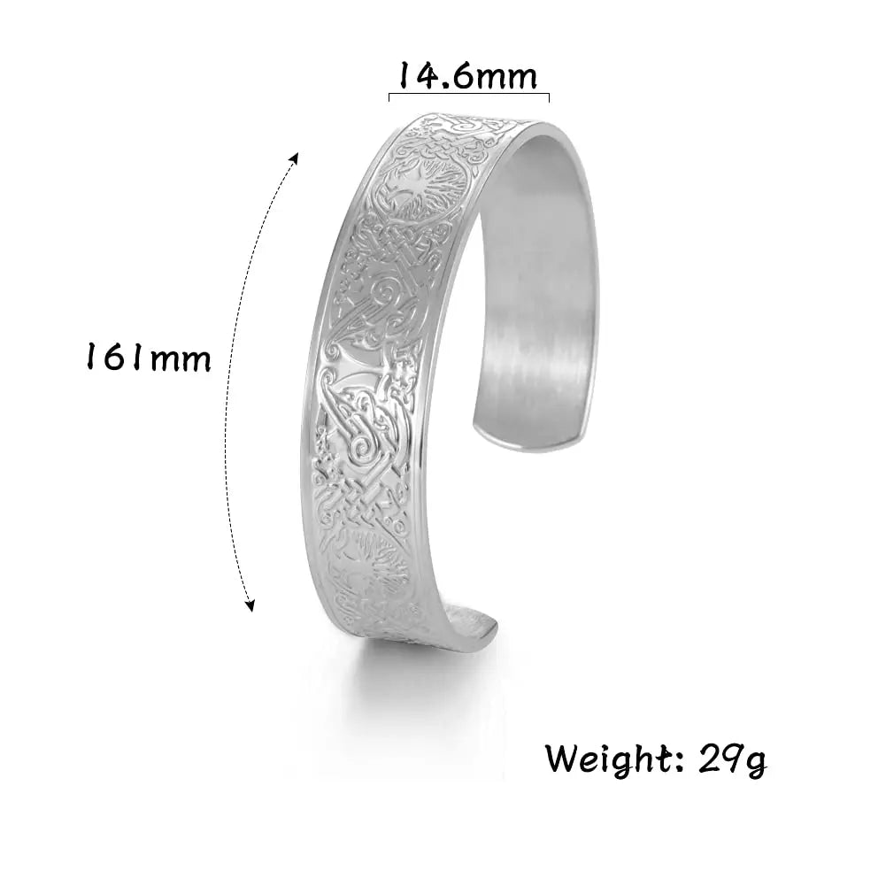 Viking Tree of Life Cuff Bracelet – Strength. Wisdom. Legacy Stones Men