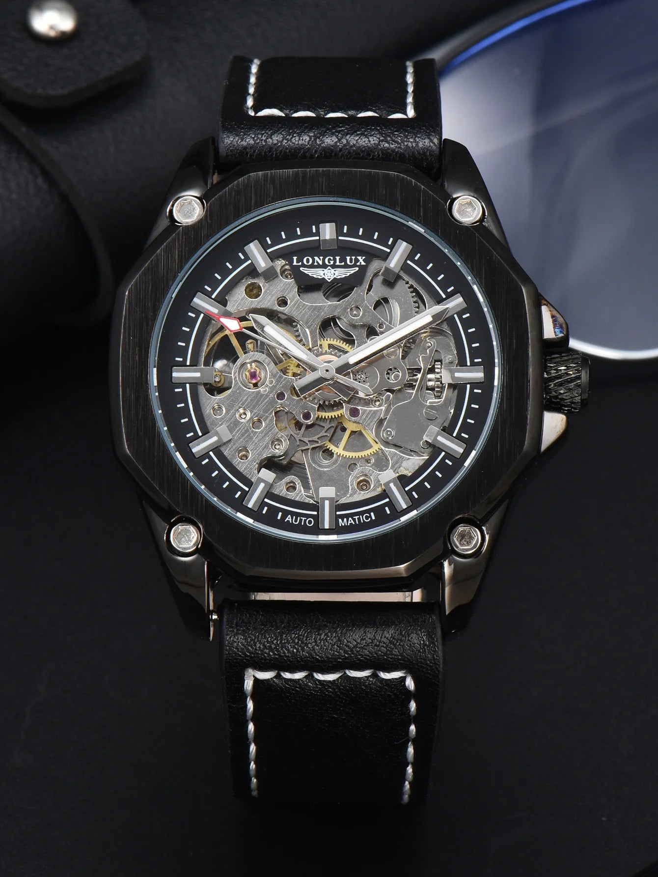 LONGLUX™ Automatic Skeleton Watch – Bold Engineering. Effortless Style. Stones Men