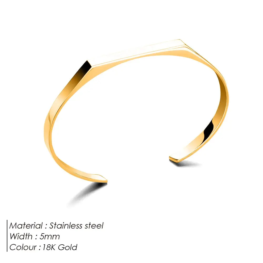 Pulseira heptágono minimalista de design mais recente da eManco, pulseira de aço inoxidável banhada a ouro, pulseira minimalista para homens e mulheres