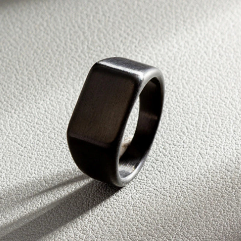 Rectangular Seal Ring – Bold Form. Polished Strength. Stones Men