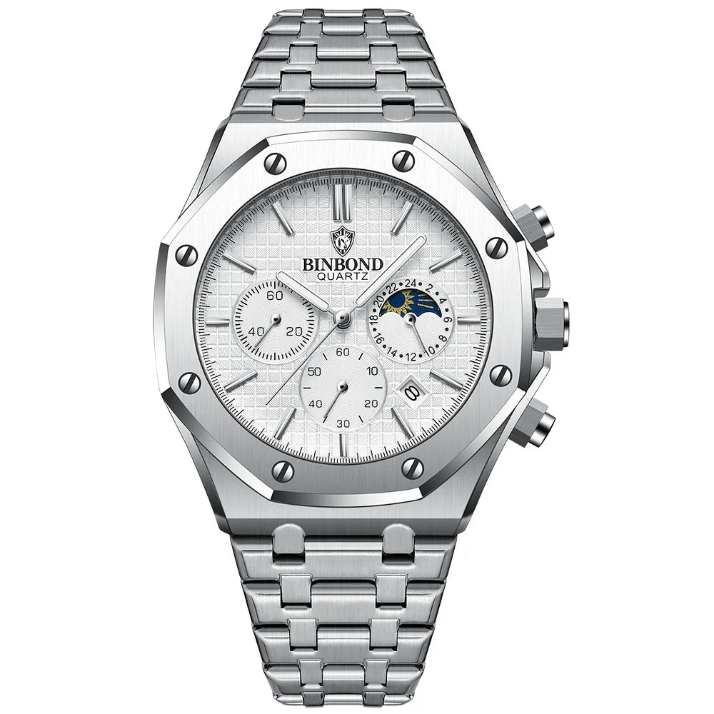 Luxury Stainless Steel Men’s Watch – Bold Design, Built for Performance Stones Men