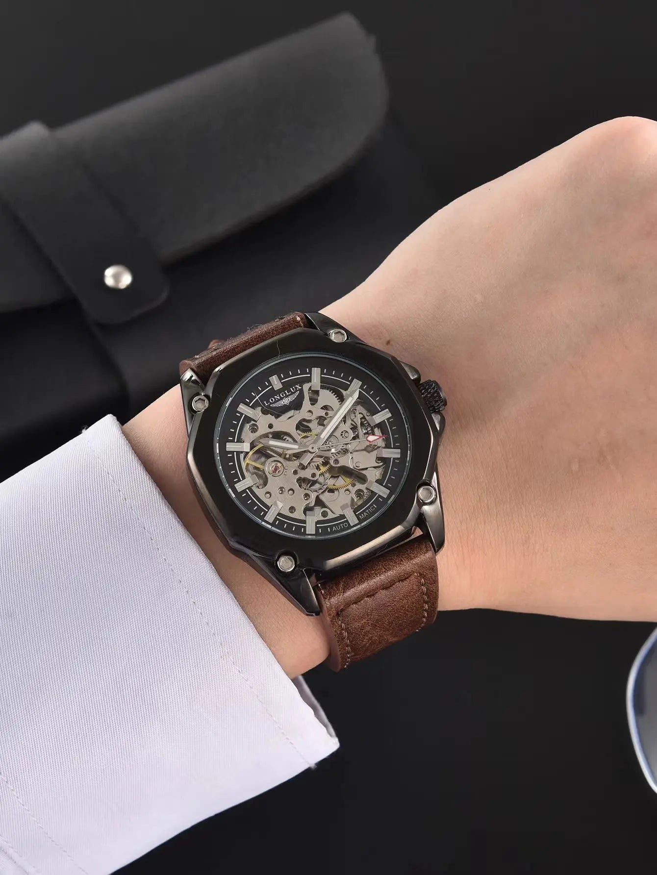 LONGLUX™ Automatic Skeleton Watch – Bold Engineering. Effortless Style. Stones Men