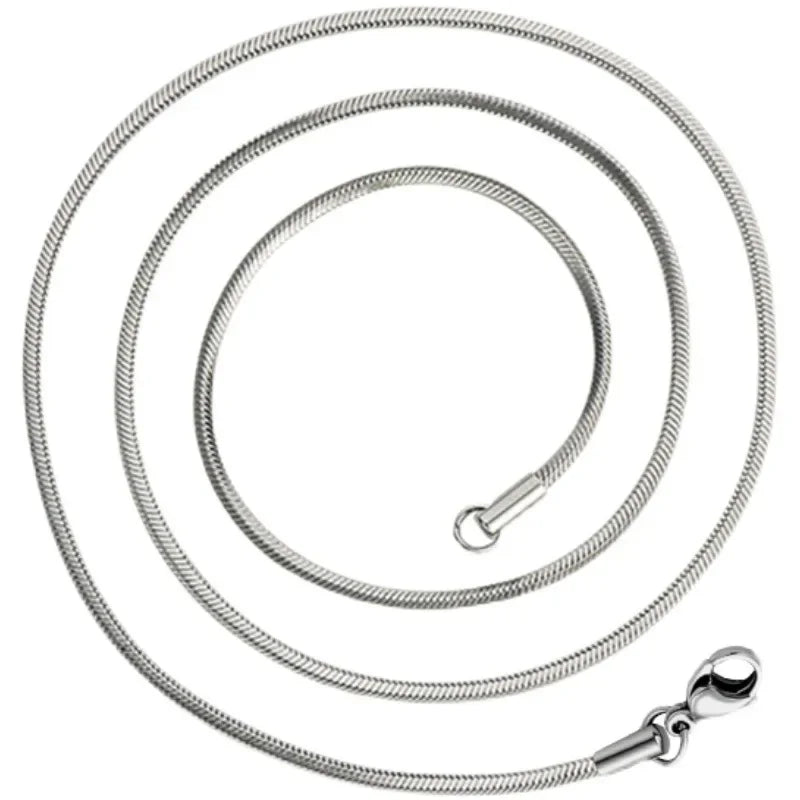 Necklace for Men Women Silver Male -- 925 Sterling Silver Snake Chai