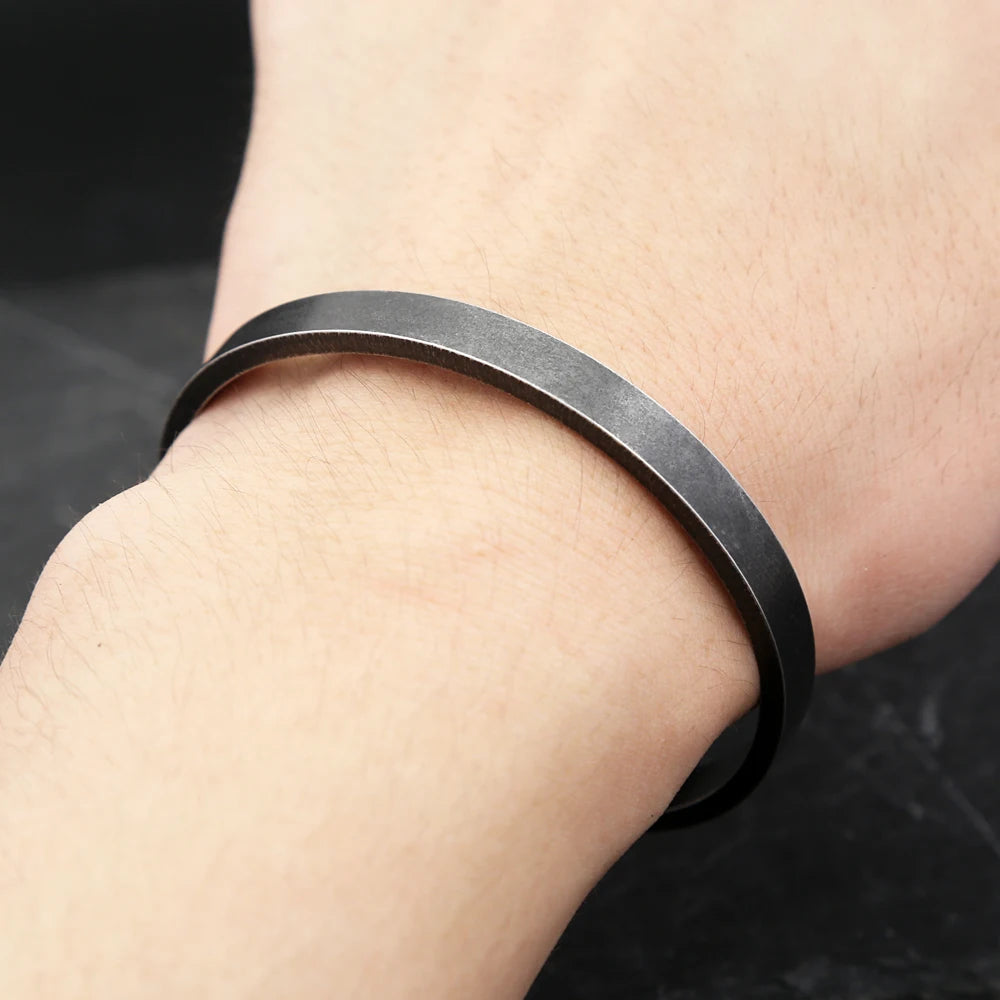 Vintage Black Cuff Bracelet – Bold Simplicity. Built to Last. Stones Men