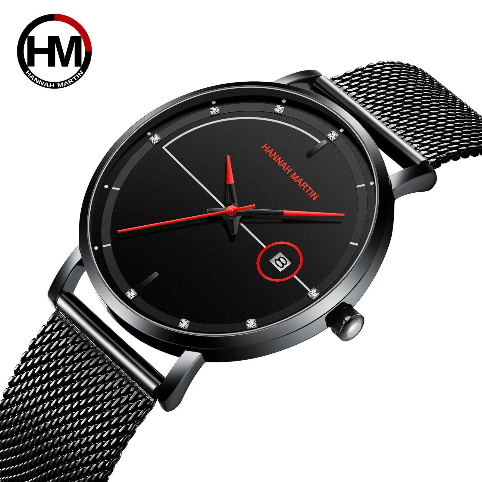 Blue-Black Mesh Quartz Watch – Clean Design. Global Precision. Stones Men