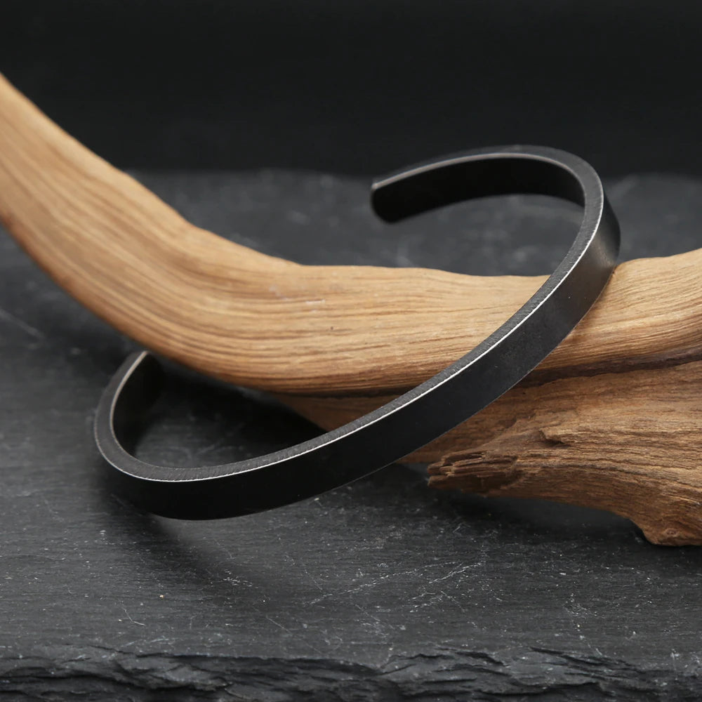 Vintage Black Cuff Bracelet – Bold Simplicity. Built to Last. Stones Men