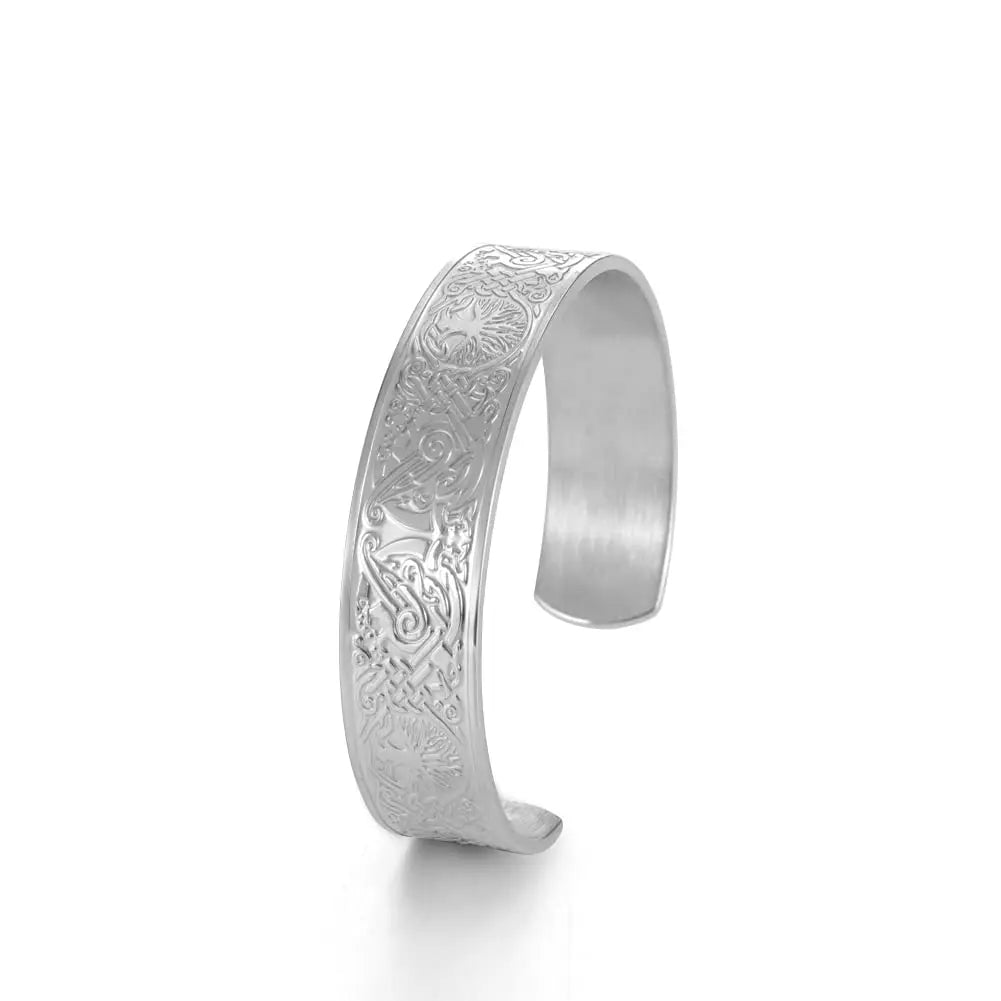 Viking Tree of Life Cuff Bracelet – Strength. Wisdom. Legacy
