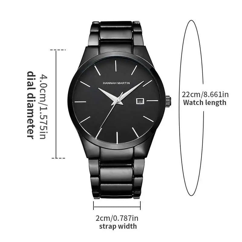 Men Watch Top Brand Luxury Calendar Stainless Steel Quartz Fashion Business Stones Men
