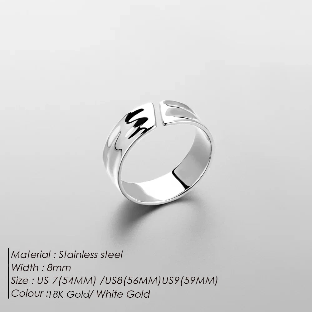 Gold-Plated Wide Ring – Punk Edge. Timeless Shine. Stones Men