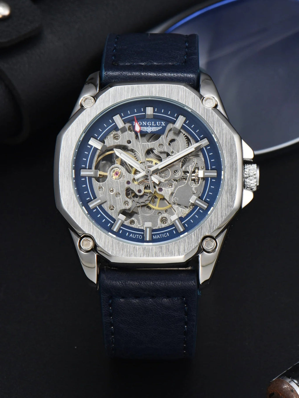 LONGLUX™ Automatic Skeleton Watch – Bold Engineering. Effortless Style. Stones Men