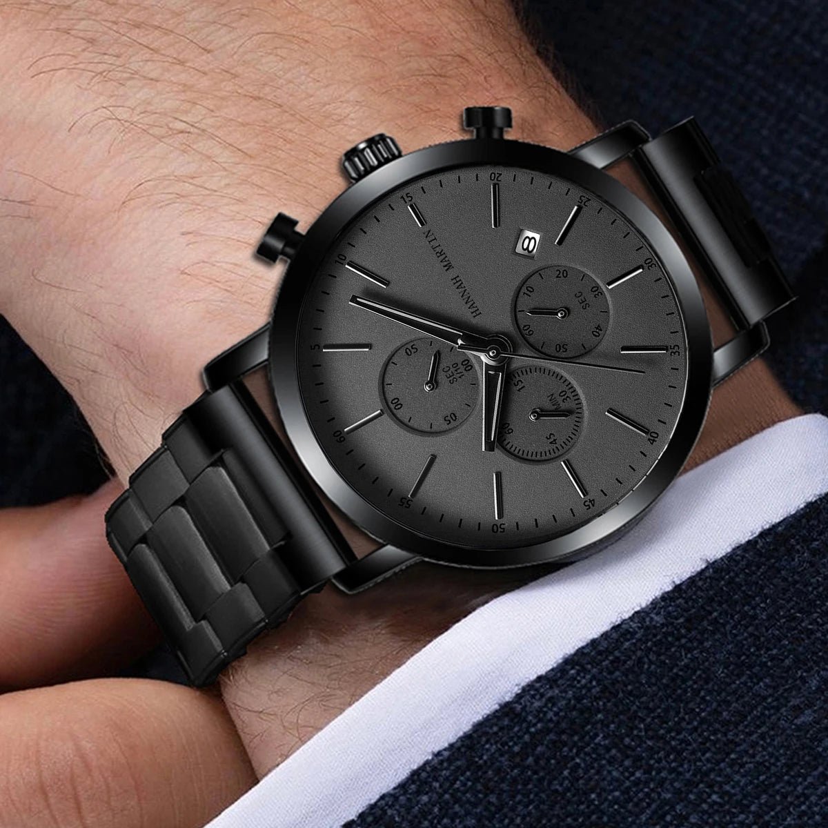 Hannah Martin™ Multifunctional Sports Watch – Precision in Motion. Style with Strength. Stones Men