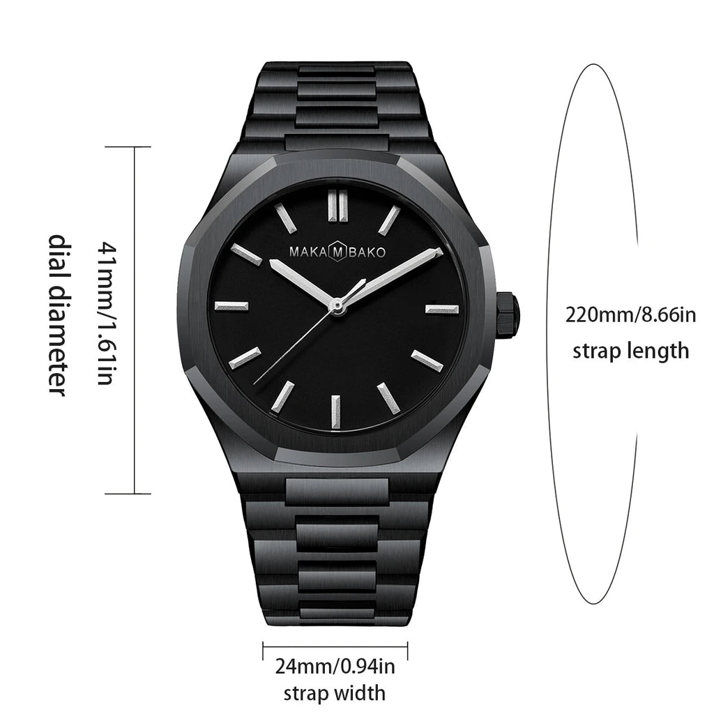 Stones Men Black Men’s Quartz – Where Minimalism (Waterproof) Stones Men