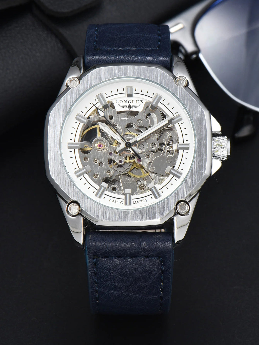 LONGLUX™ Automatic Skeleton Watch – Bold Engineering. Effortless Style. Stones Men