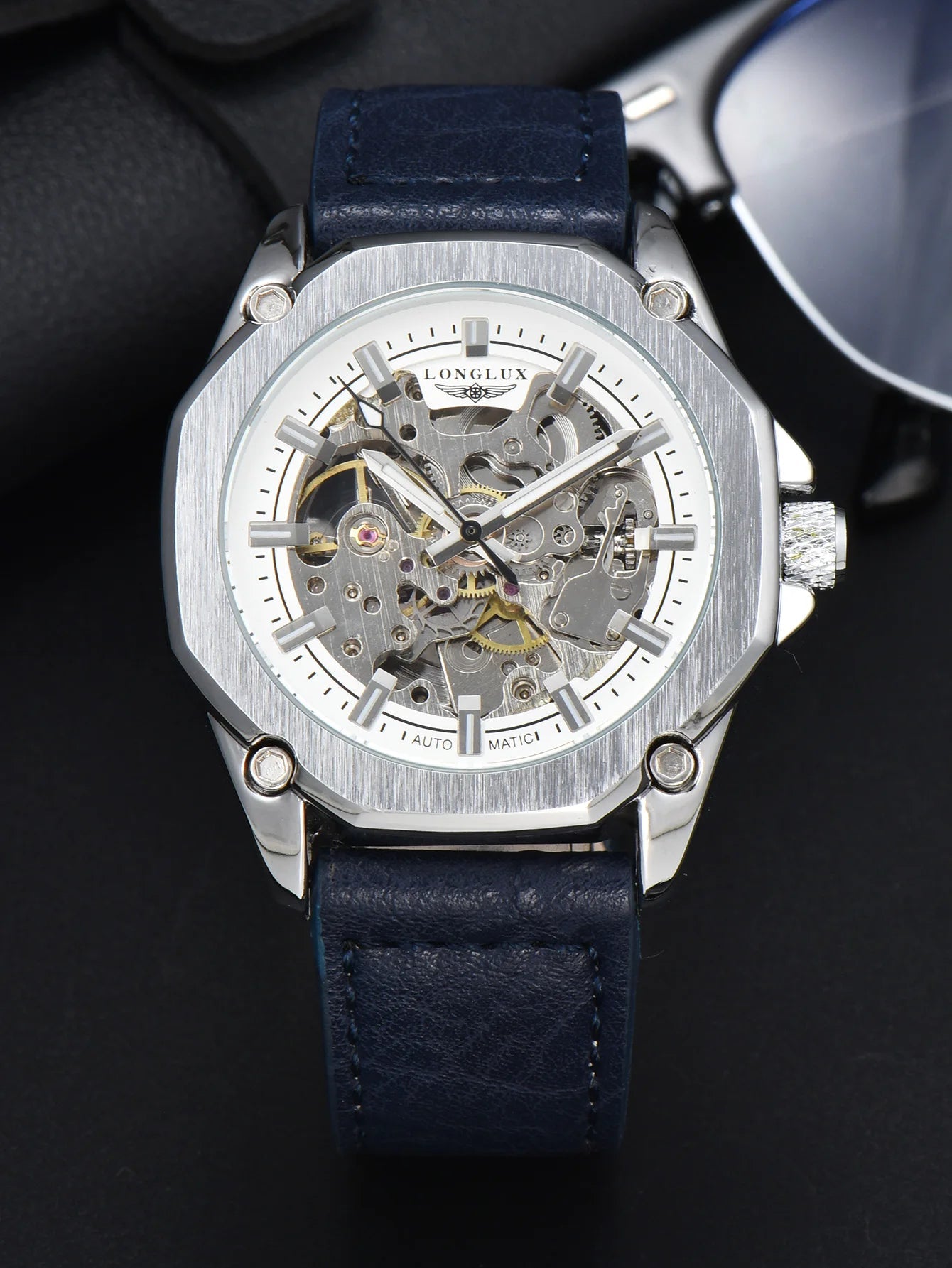 LONGLUX™ Automatic Skeleton Watch – Bold Engineering. Effortless Style. Stones Men